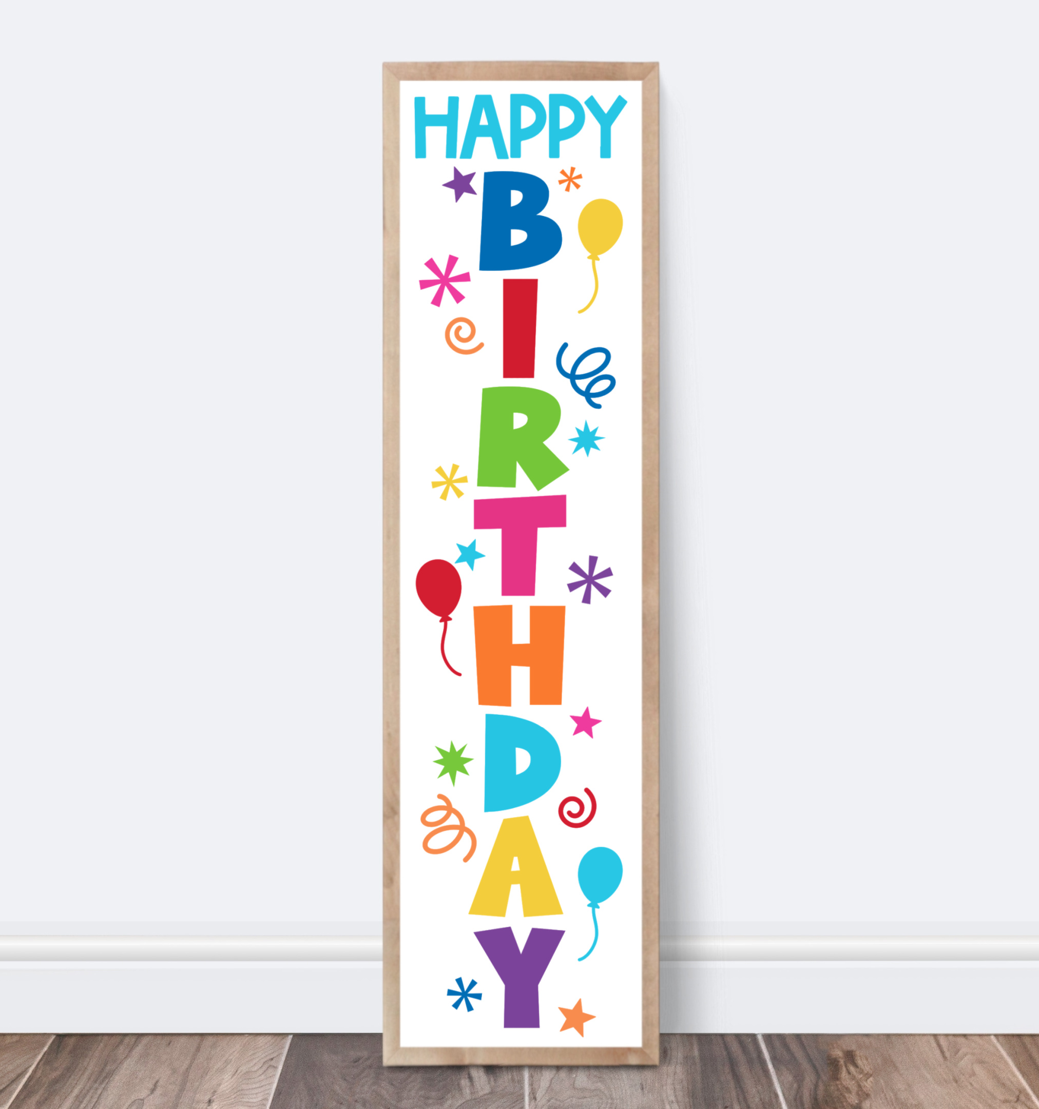 Happy Birthday Vertical SVG Cut file