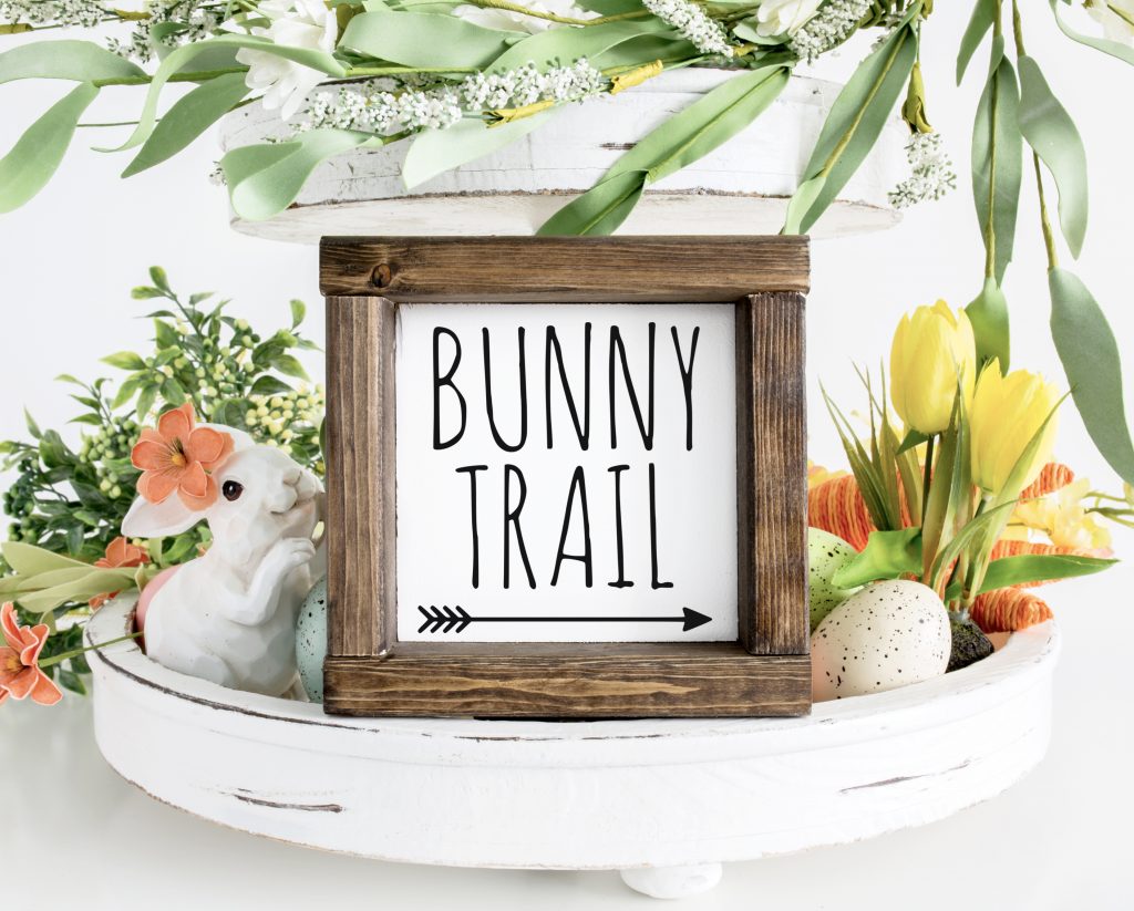 Bunny Trail Wood Sign with Free SVG Cut File