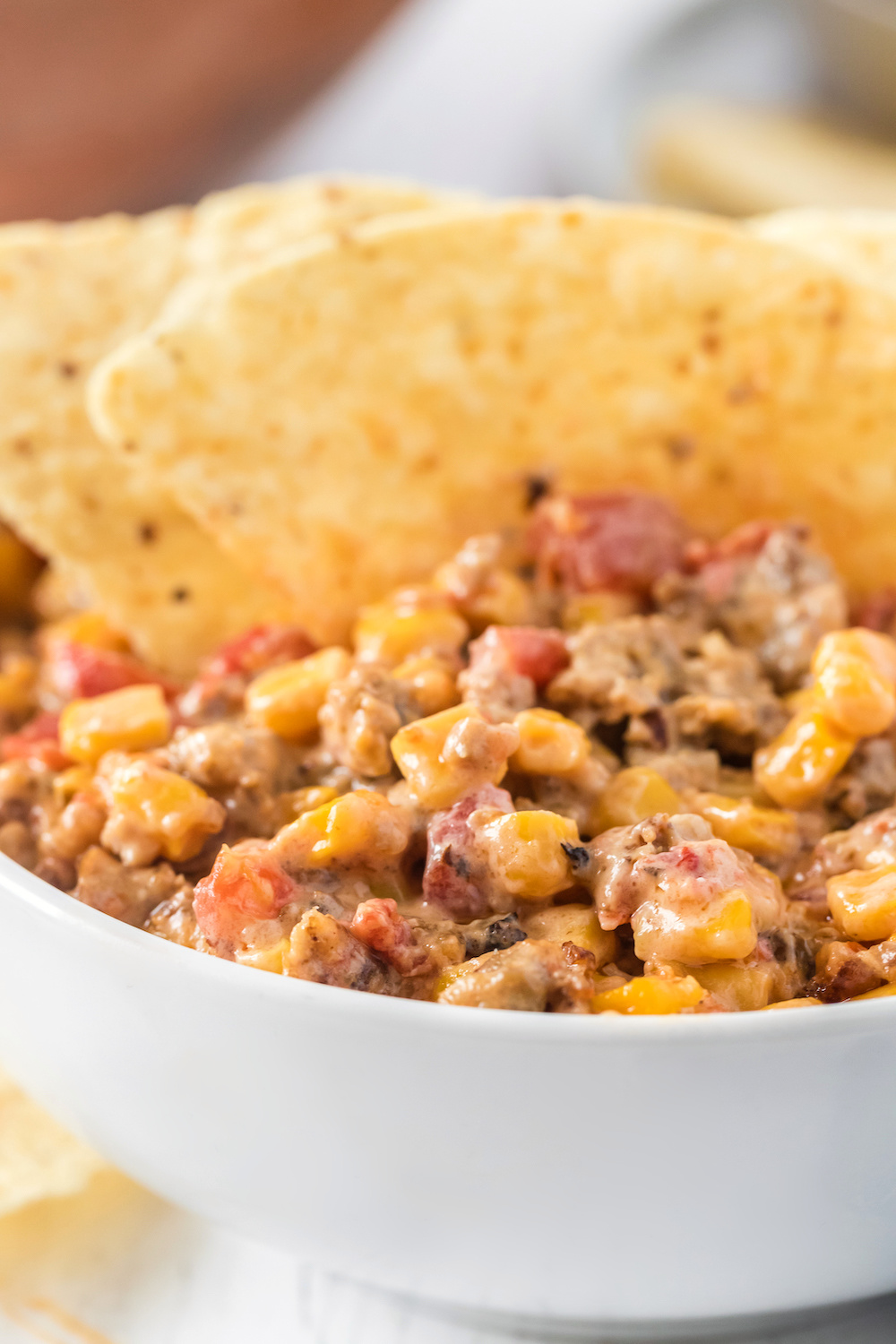 Cheesy Sausage and Corn Dip in the Slow Cooker