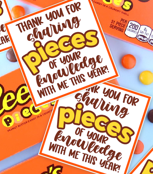 Reese's Pieces Teacher Gift Free Printable
