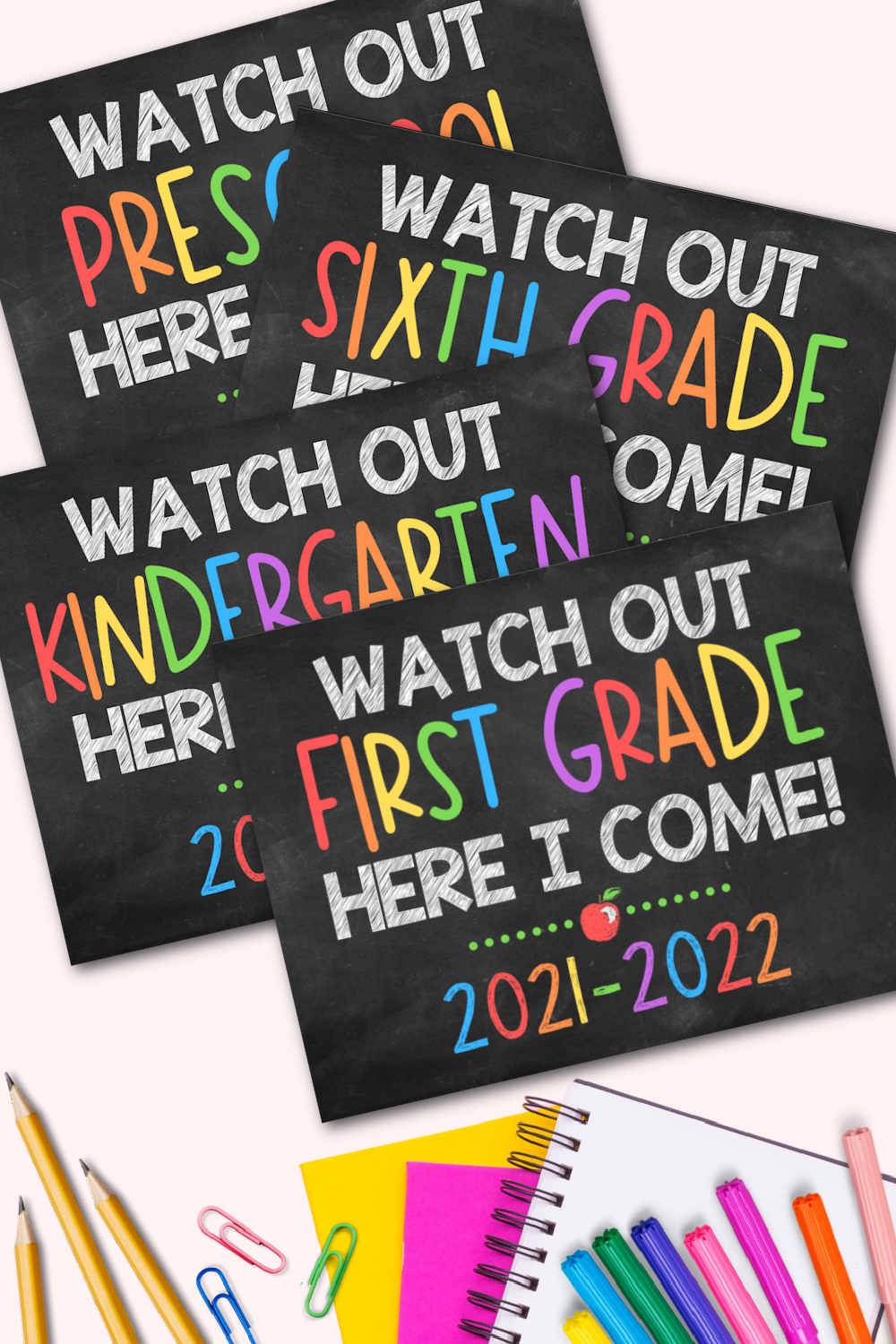 First Day Of School Signs Printables For All Grades