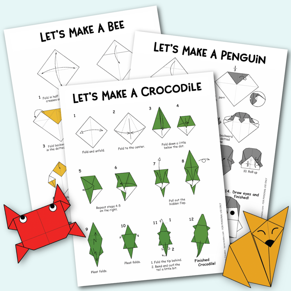 Free Origami Animals with Instructions and Diagrams - Kara Creates