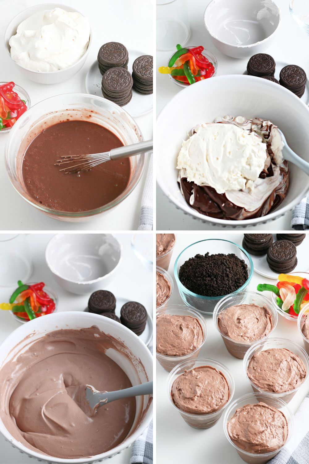 Step by Step Directions to Make Oreo Dirt Cups