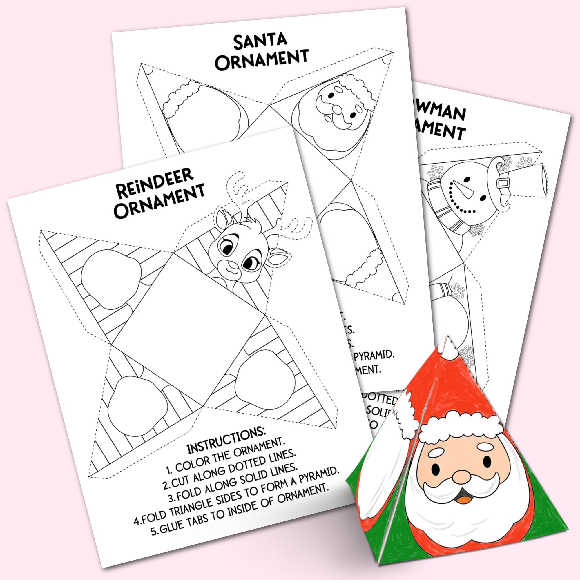 Printable Santa Ornaments – Kara Creates