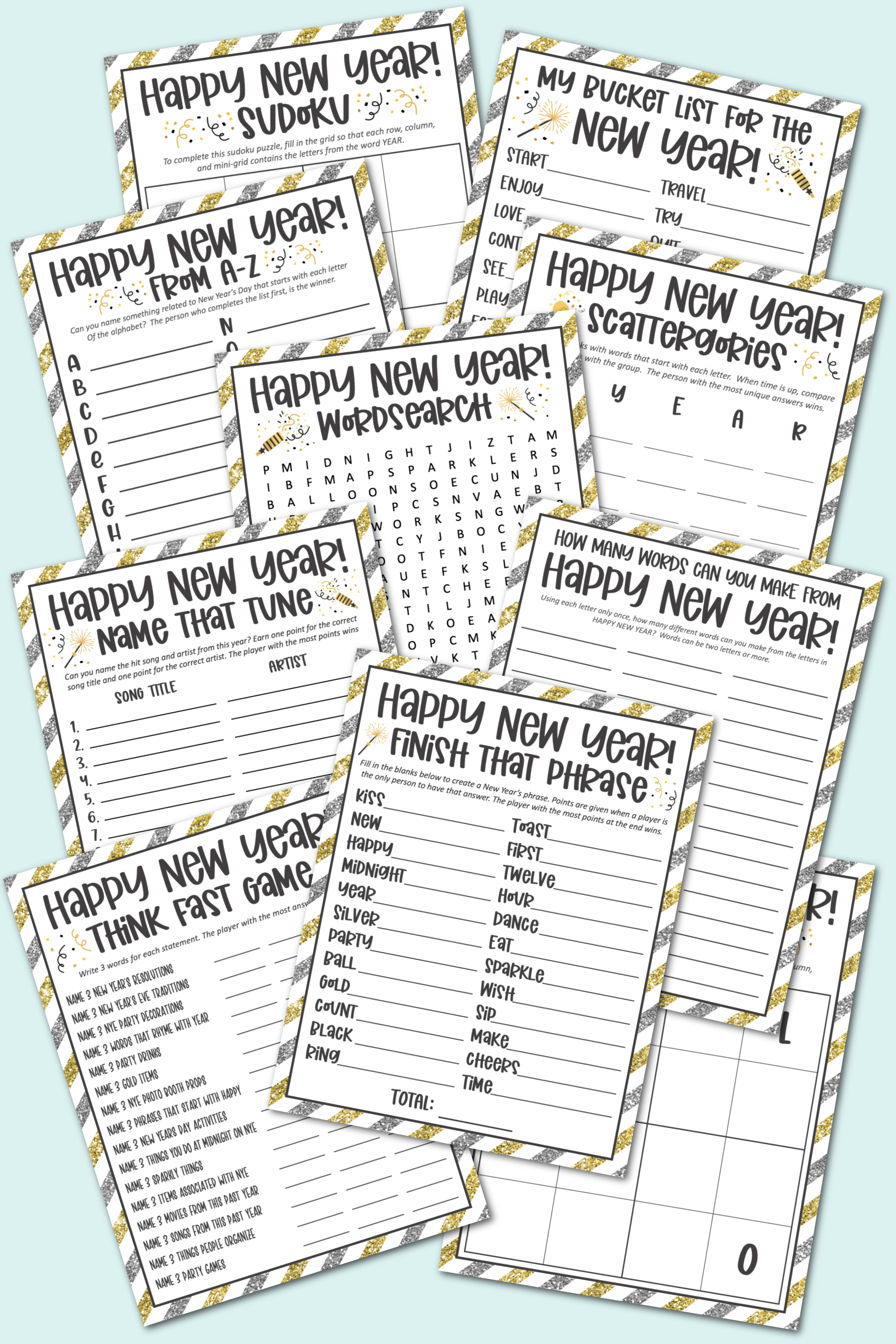 New Years Game Pack Free Printable