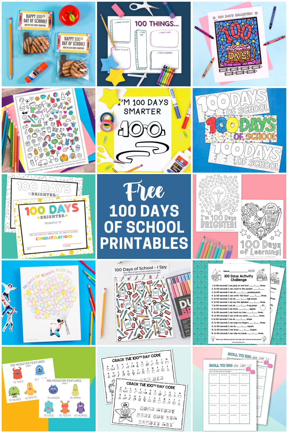 100 Days of School Free Printables