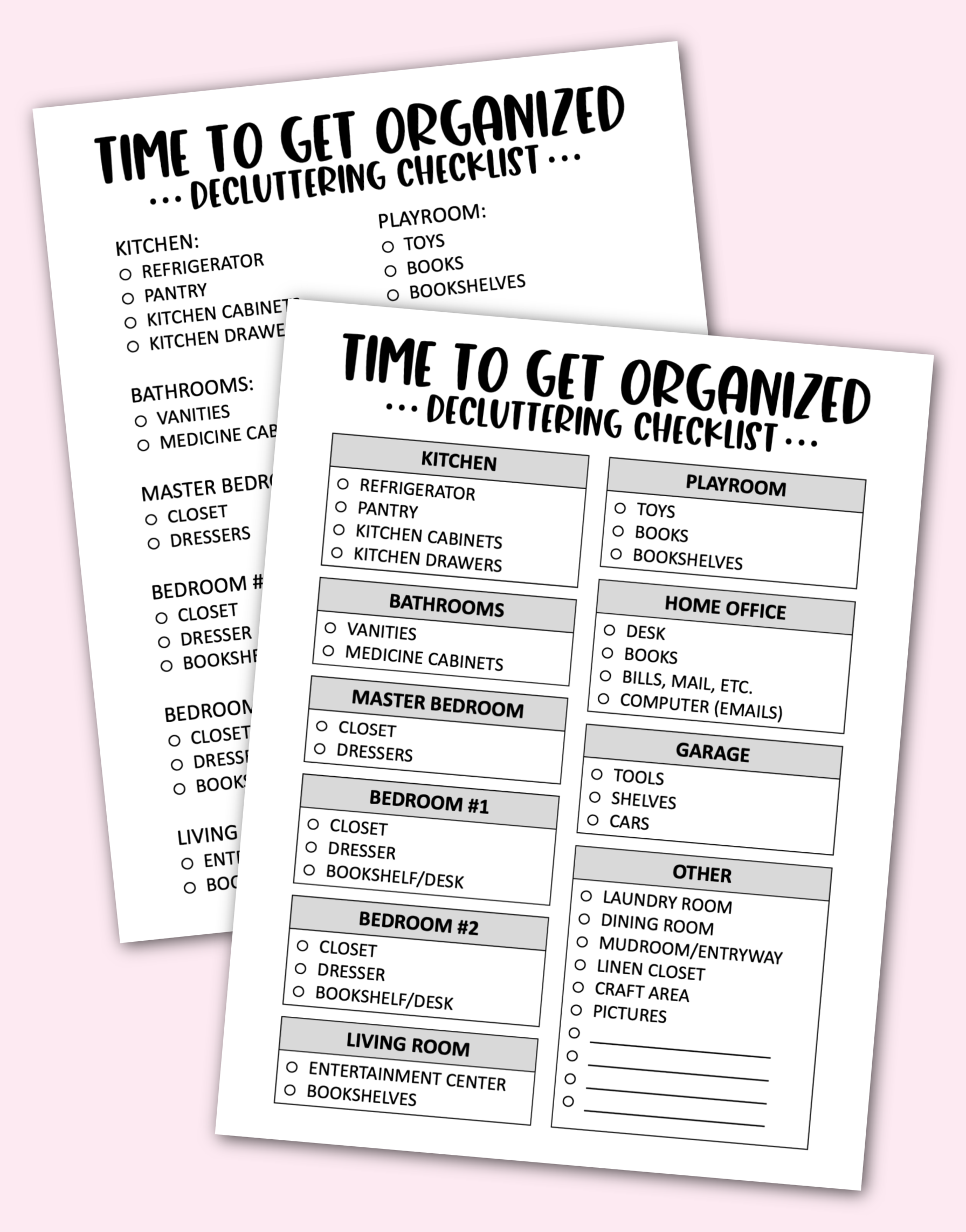 Decluttering Checklist Free Printable