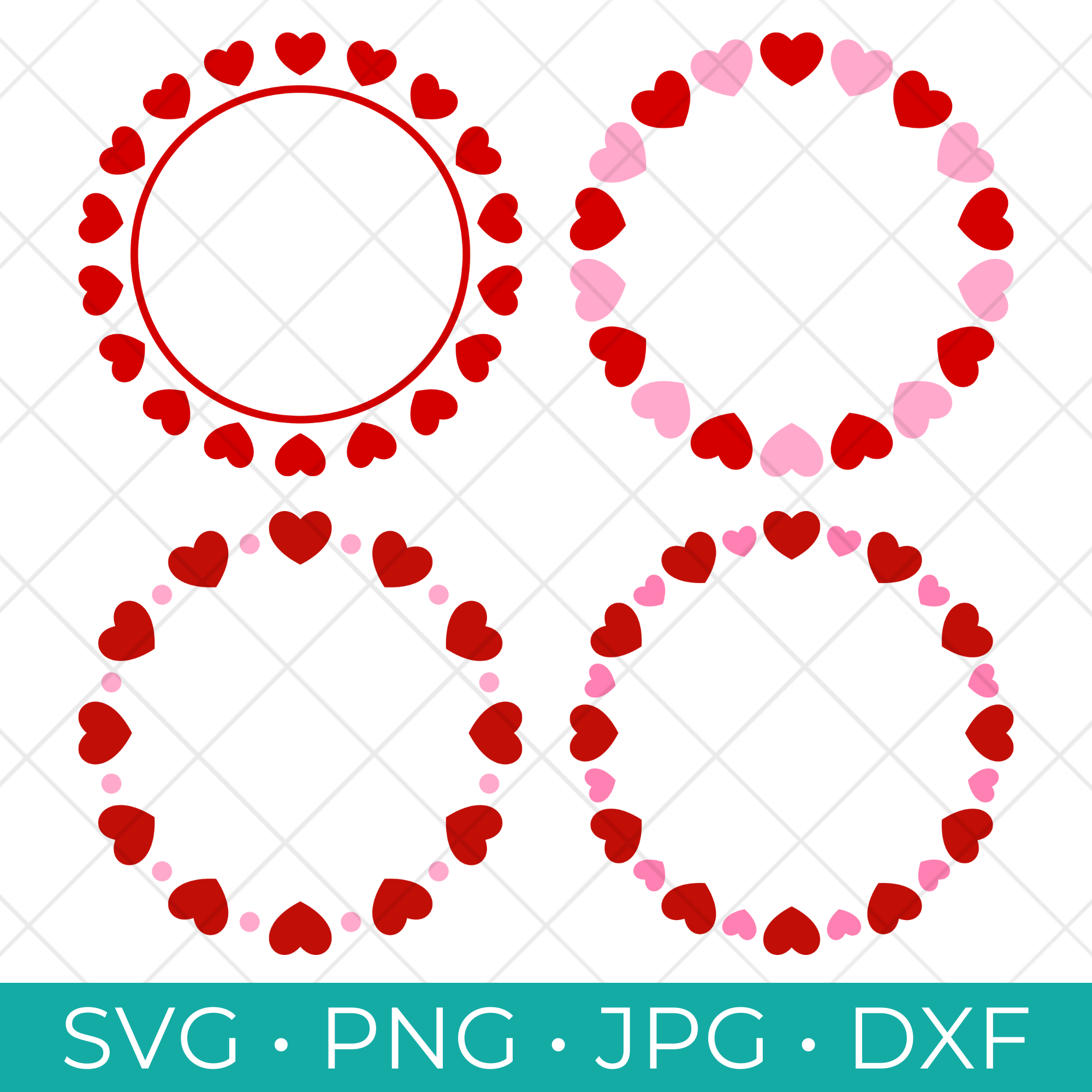 Download the Heart Monogram Frames SVG Cut Files