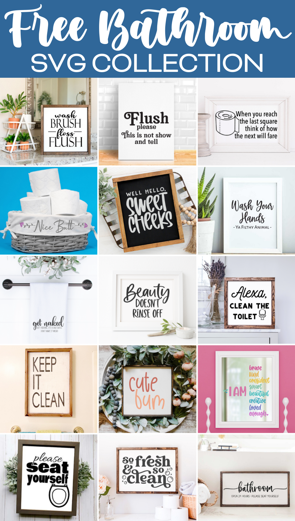 Bathroom SVG Collection - 15 free cut files for your bathroom