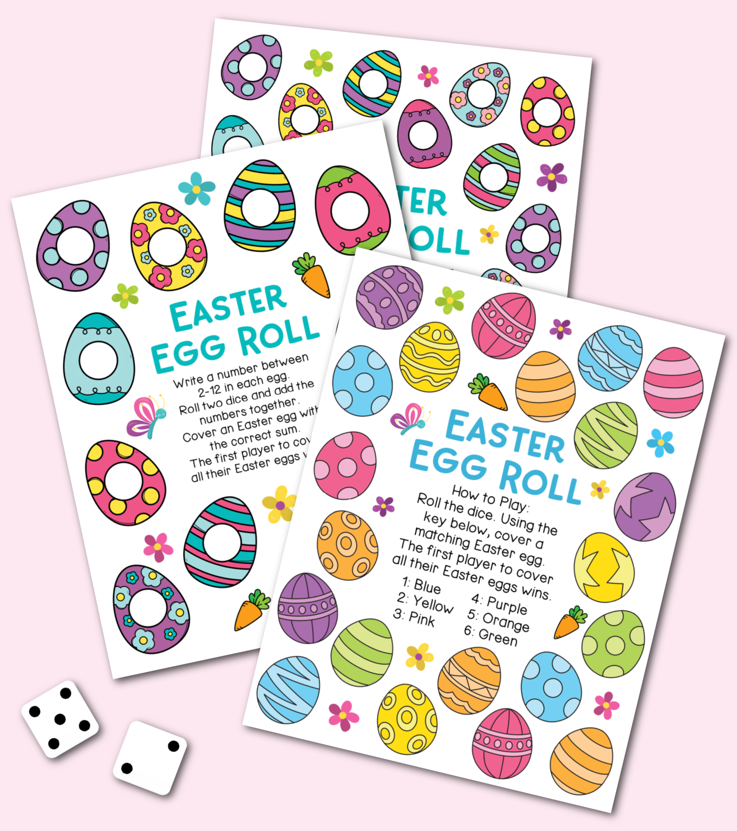 Easter Egg Roll Dice Games - Free Printable Easter Games