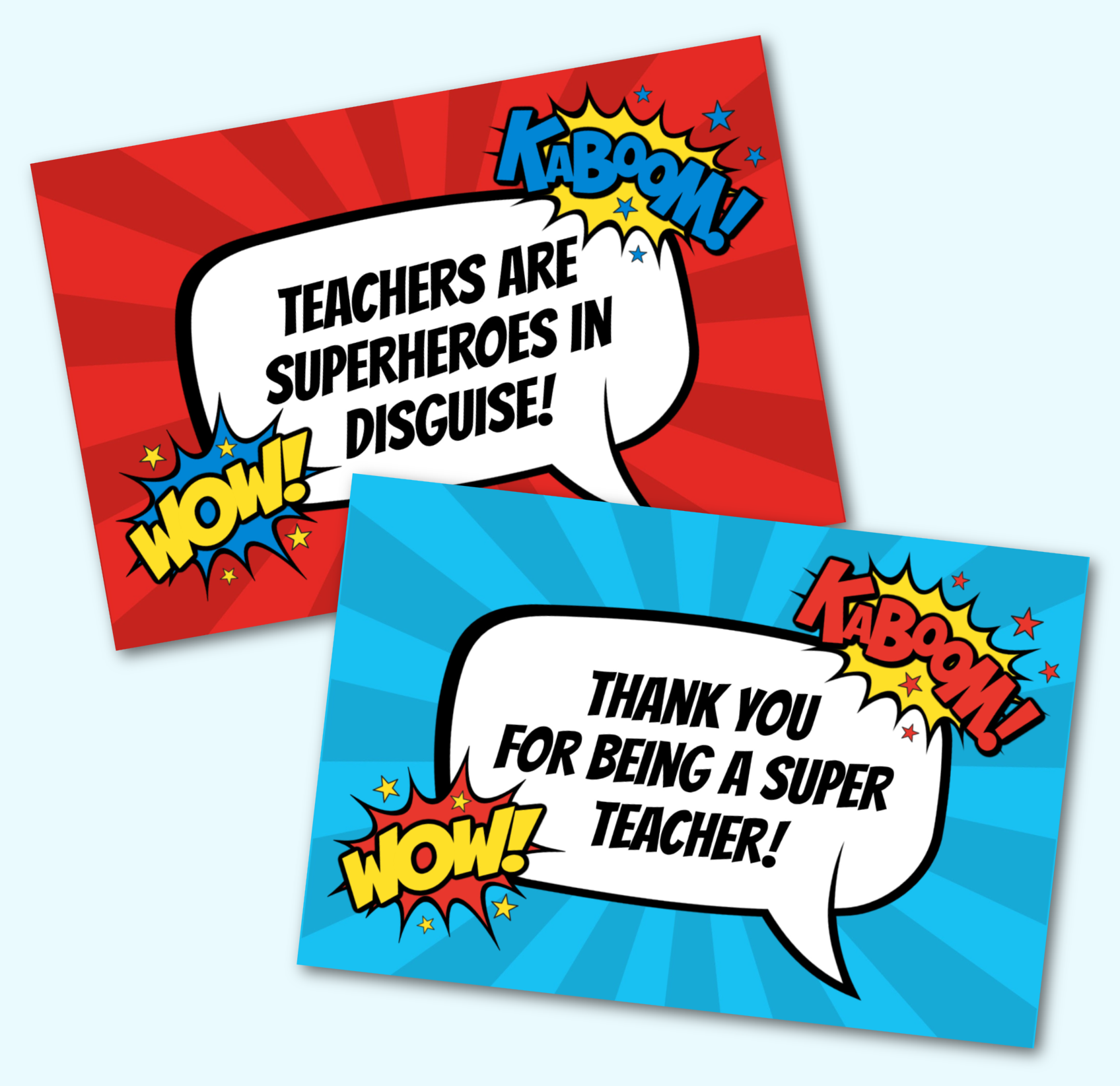Superhero Teacher Notecards