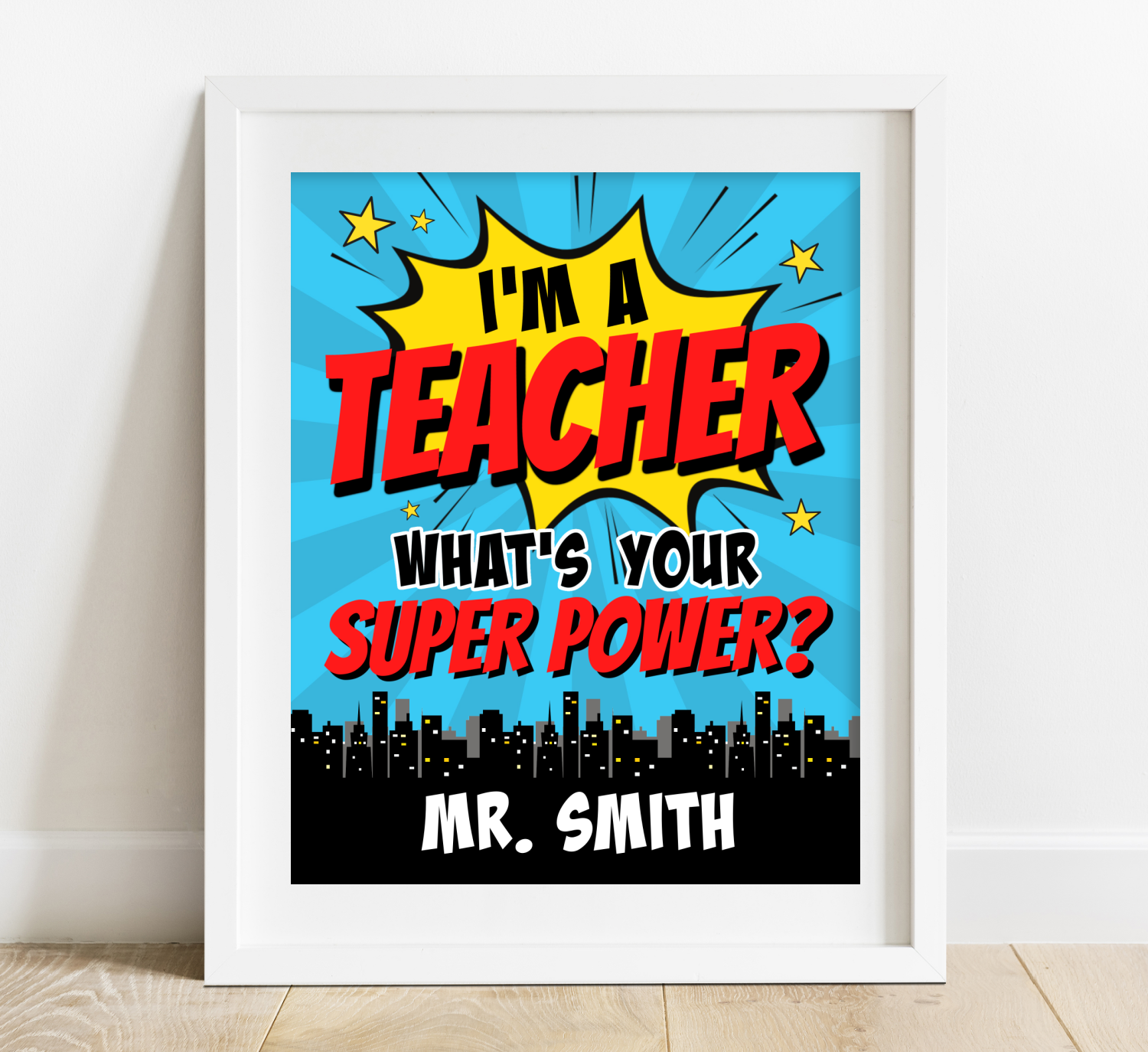 Personalized Superhero Teacher Printables