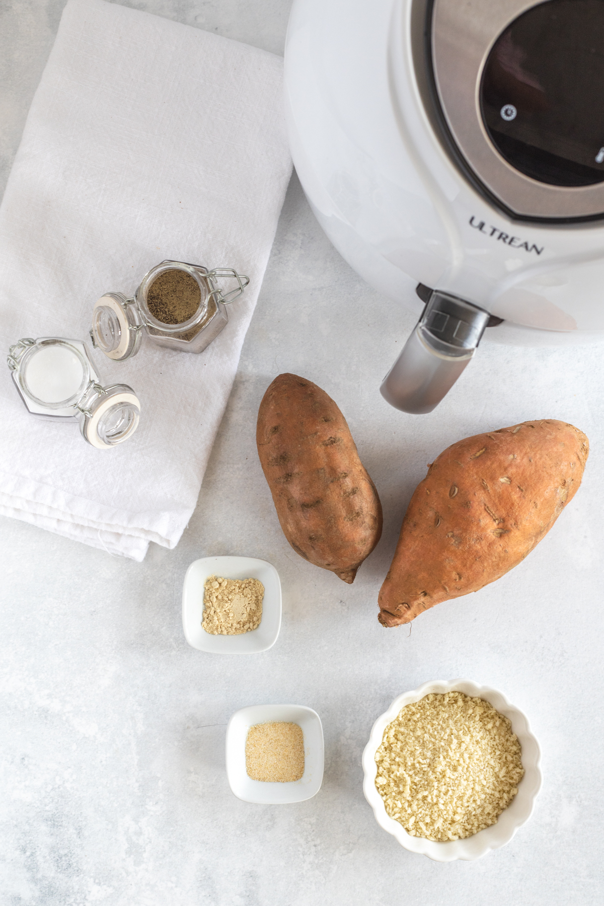 Ingredients to make Air Fryer Sweet Potato Tater Tots