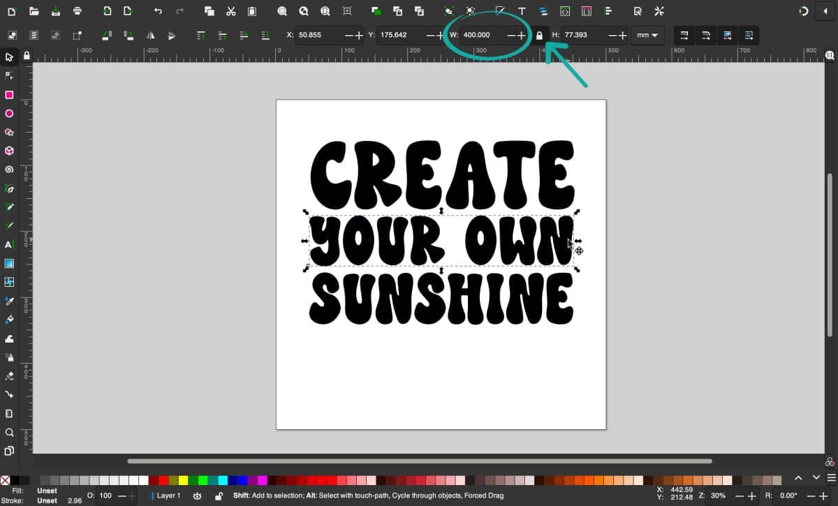 Inkscape tutorial - resize text