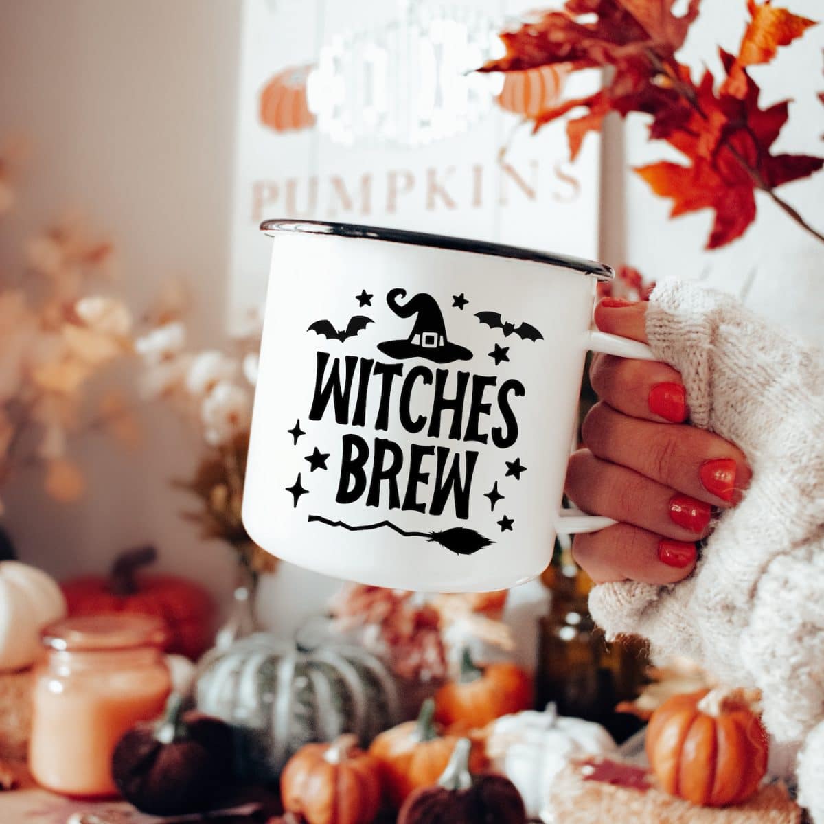 Witches Brew SVG Cut File on white mug