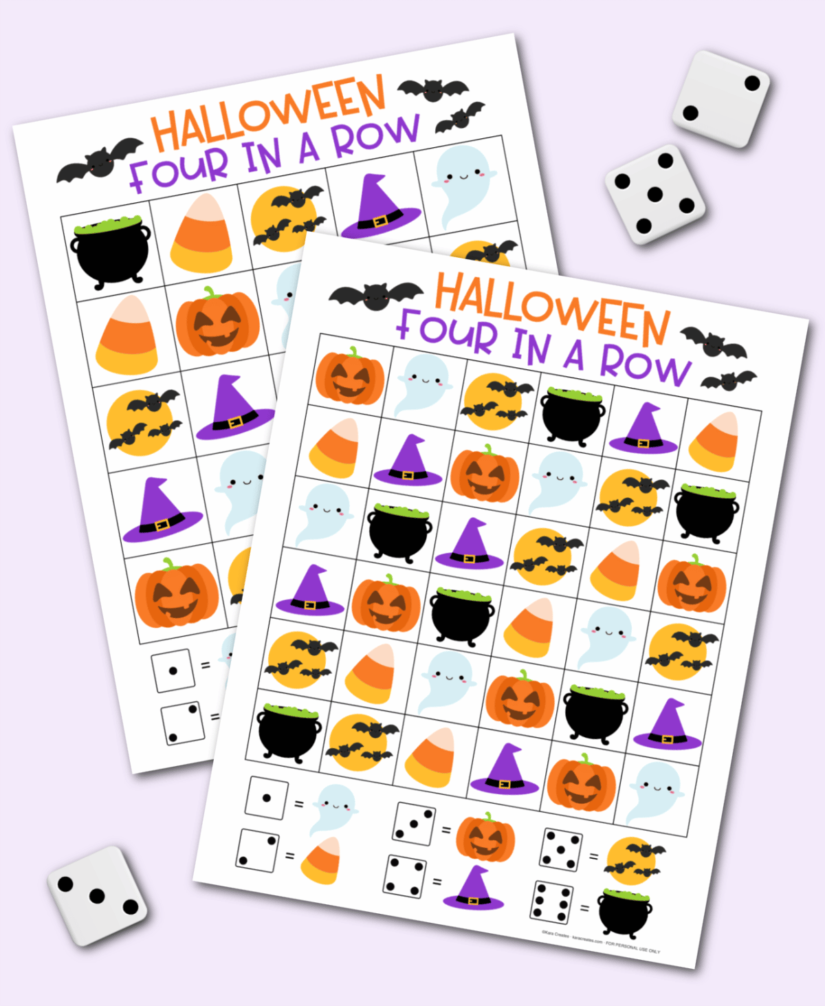 Halloween Four in a Row Printable Game