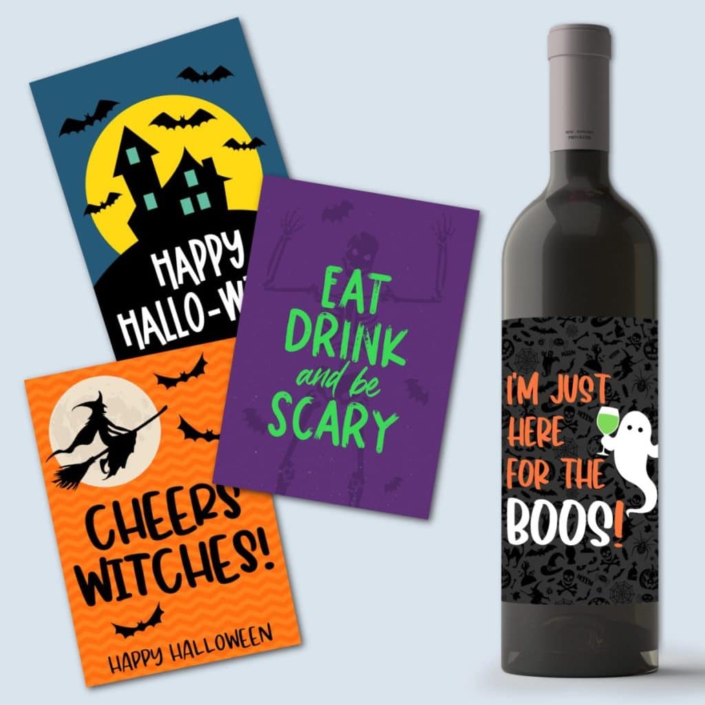Halloween Wine Bottle Labels {Free Printable}