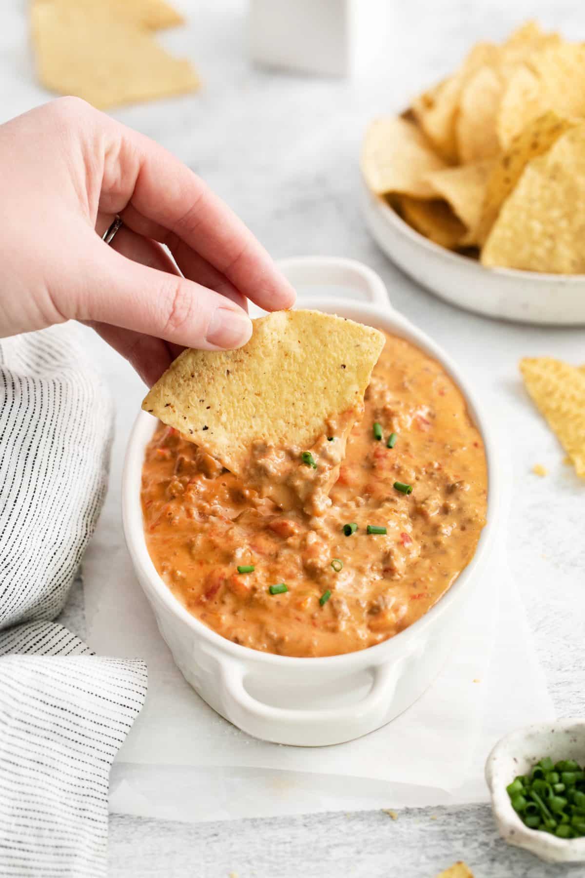 Rotel Cheese Dip with Sausage