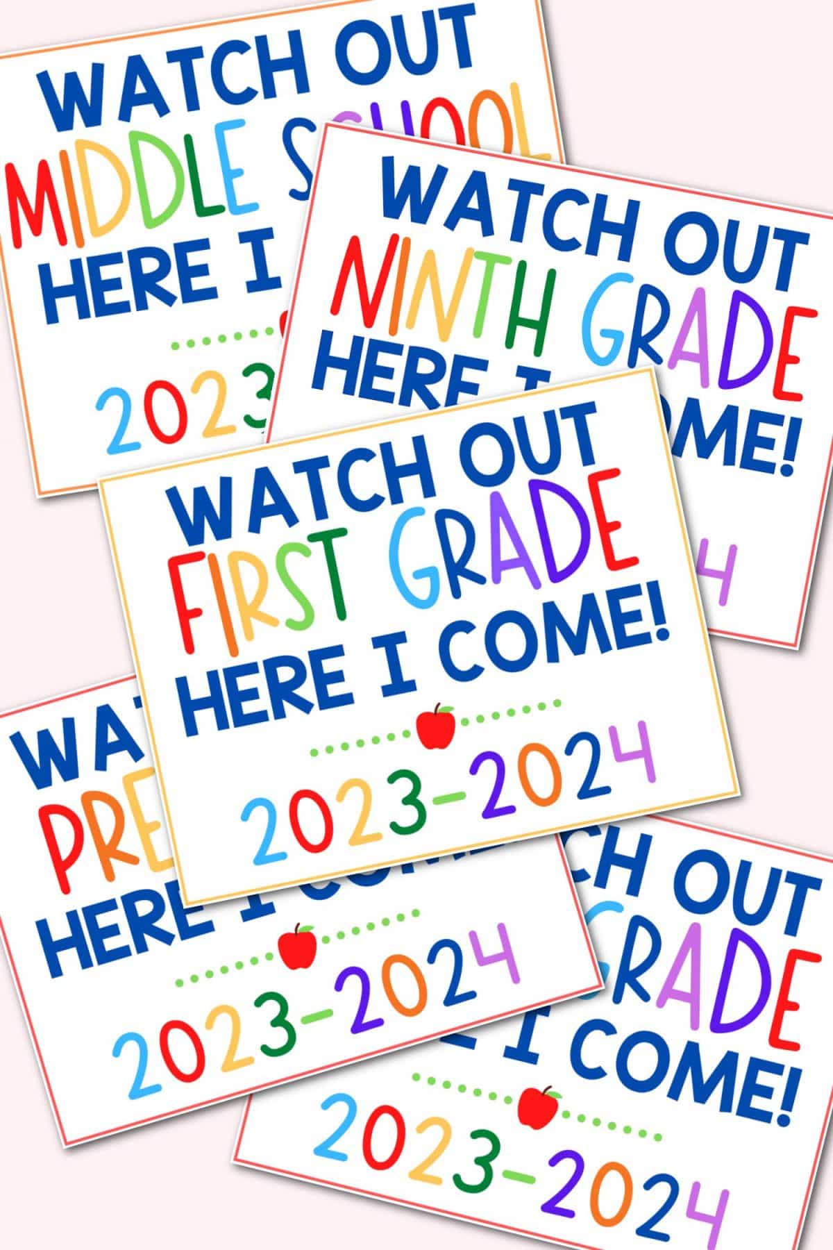 Back to School Signs Free Printable 2023-2024