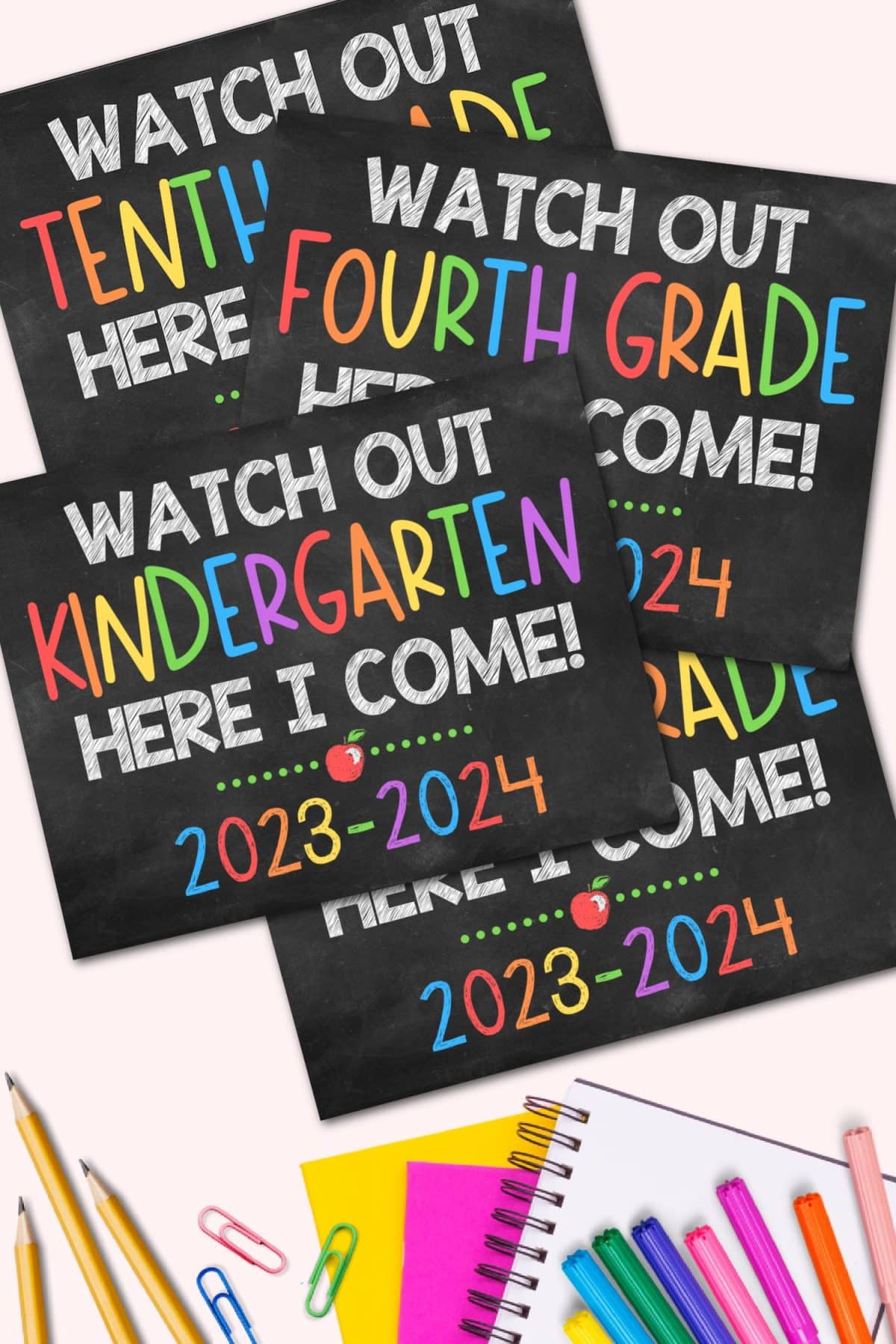 First Day of School Signs – Printables for All Grades