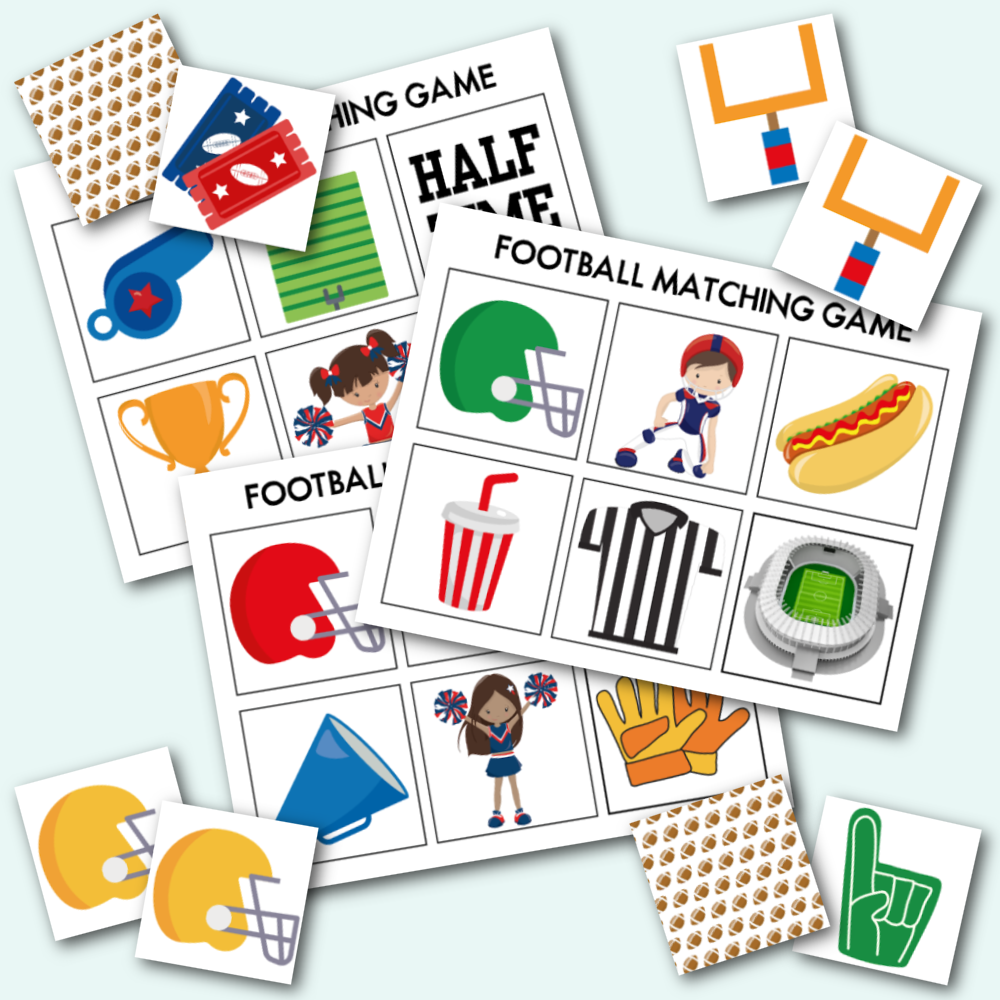 Free Printable Football Matching Game