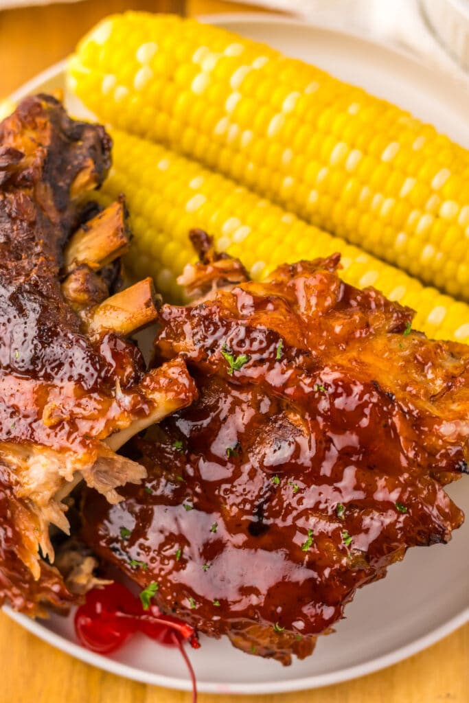 Slow Cooker Cherry Cola Ribs - Kara Creates