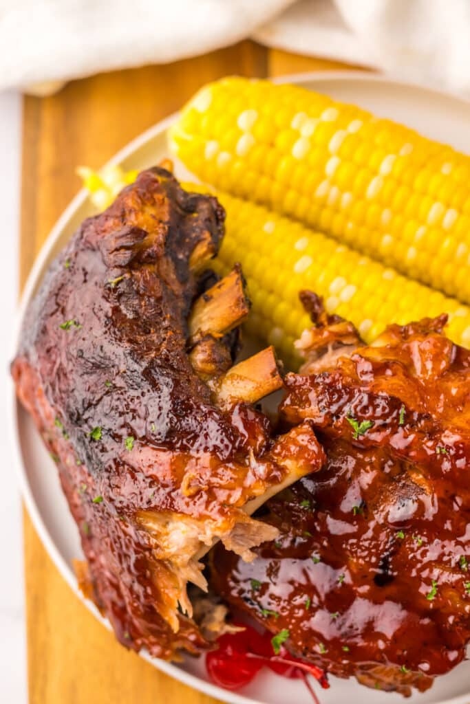 Slow Cooker Cherry Cola Ribs - Kara Creates