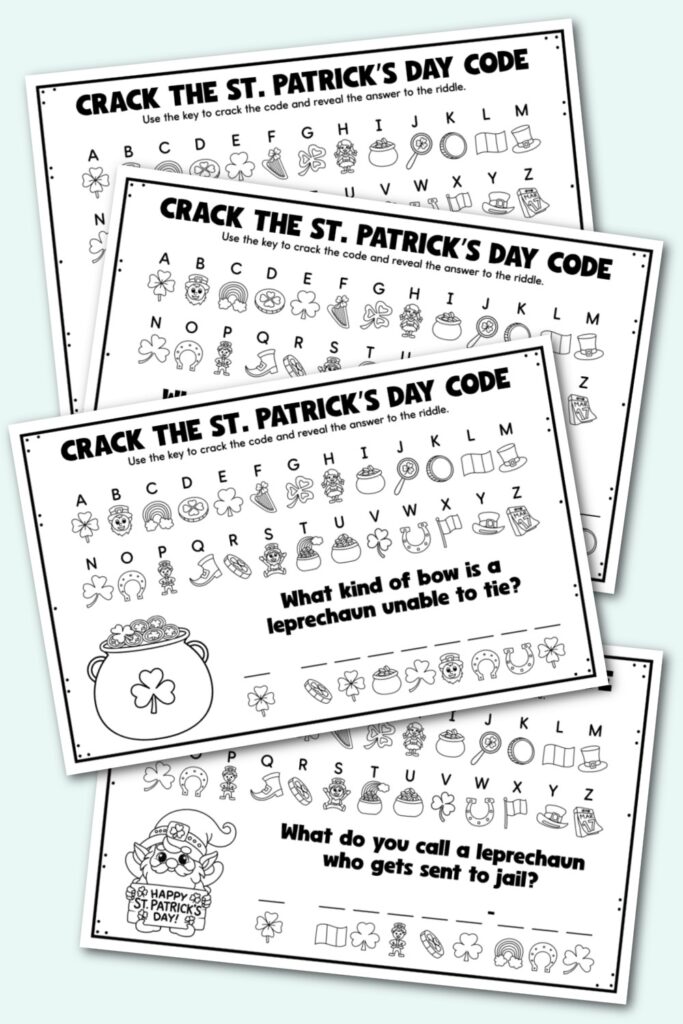 St. Patrick's Day Crack the Code Printable Set - Kara Creates